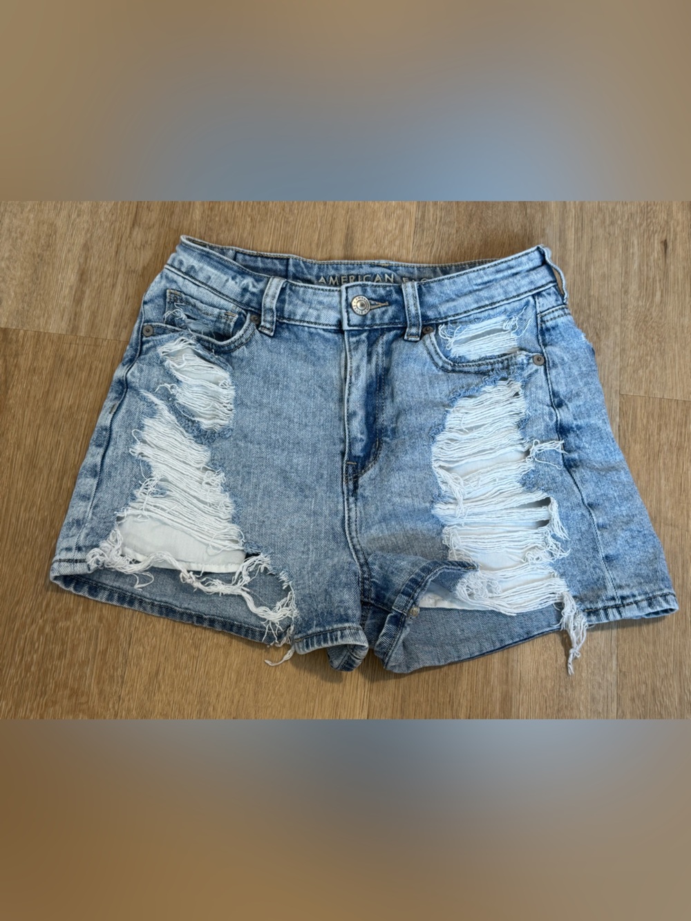 American Eagle Distressed High Rise Denim Shorts Size 0